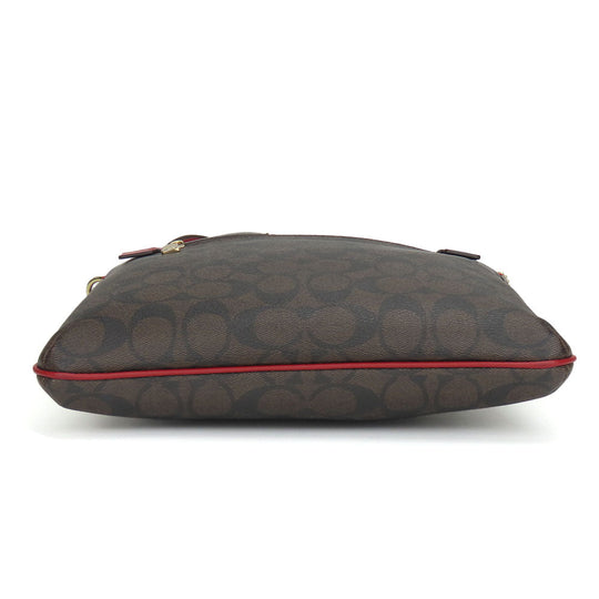 COACH Shoulder Bag C1554 PVC, Leather Brown Signature Women Used Authentic