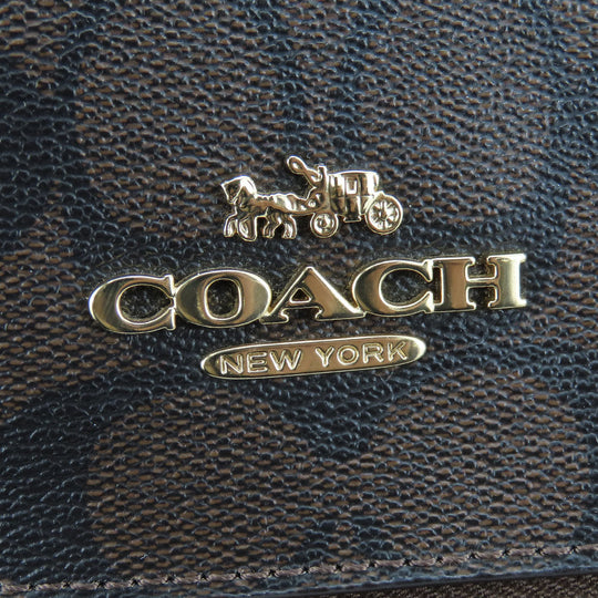 COACH Shoulder Bag C1554 PVC, Leather Brown Signature Women Used Authentic