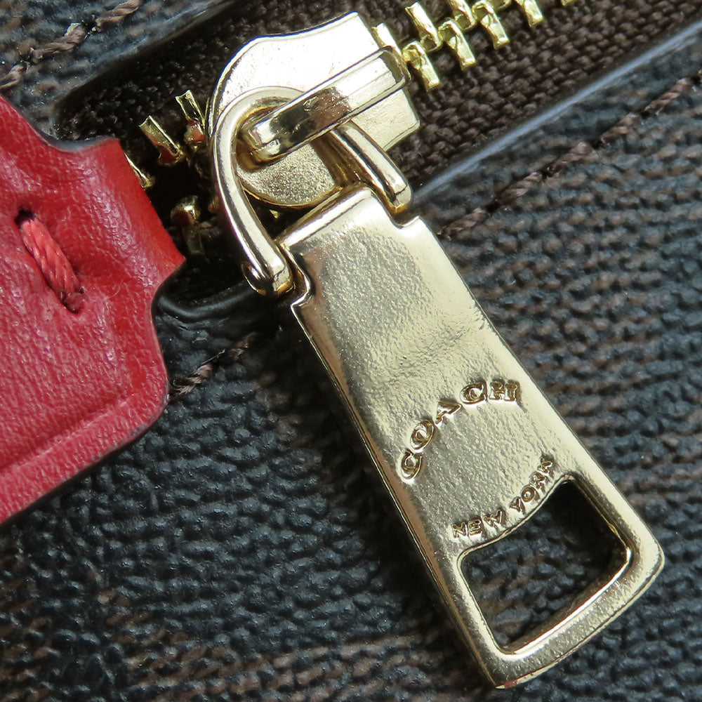 COACH Shoulder Bag C1554 PVC, Leather Brown Signature Women Used Authentic