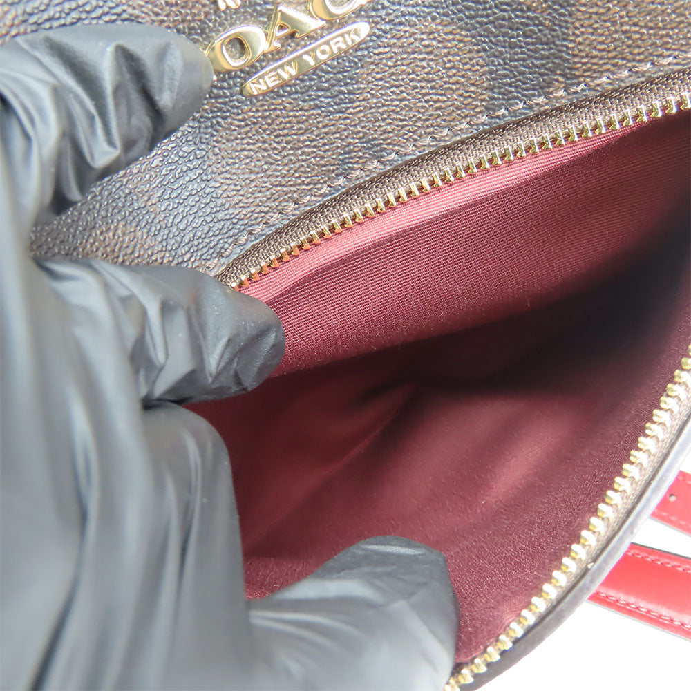 COACH Shoulder Bag C1554 PVC, Leather Brown Signature Women Used Authentic