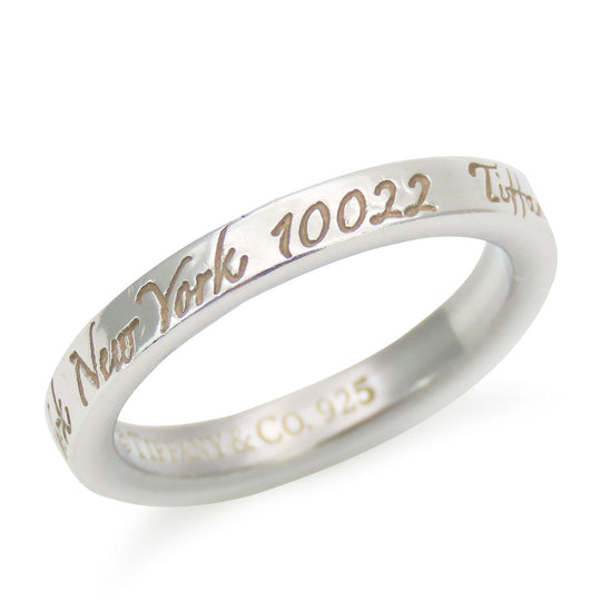 TIFFANY&Co. Ring Silver925 Silver New York Notes narrowing Women Used Authentic