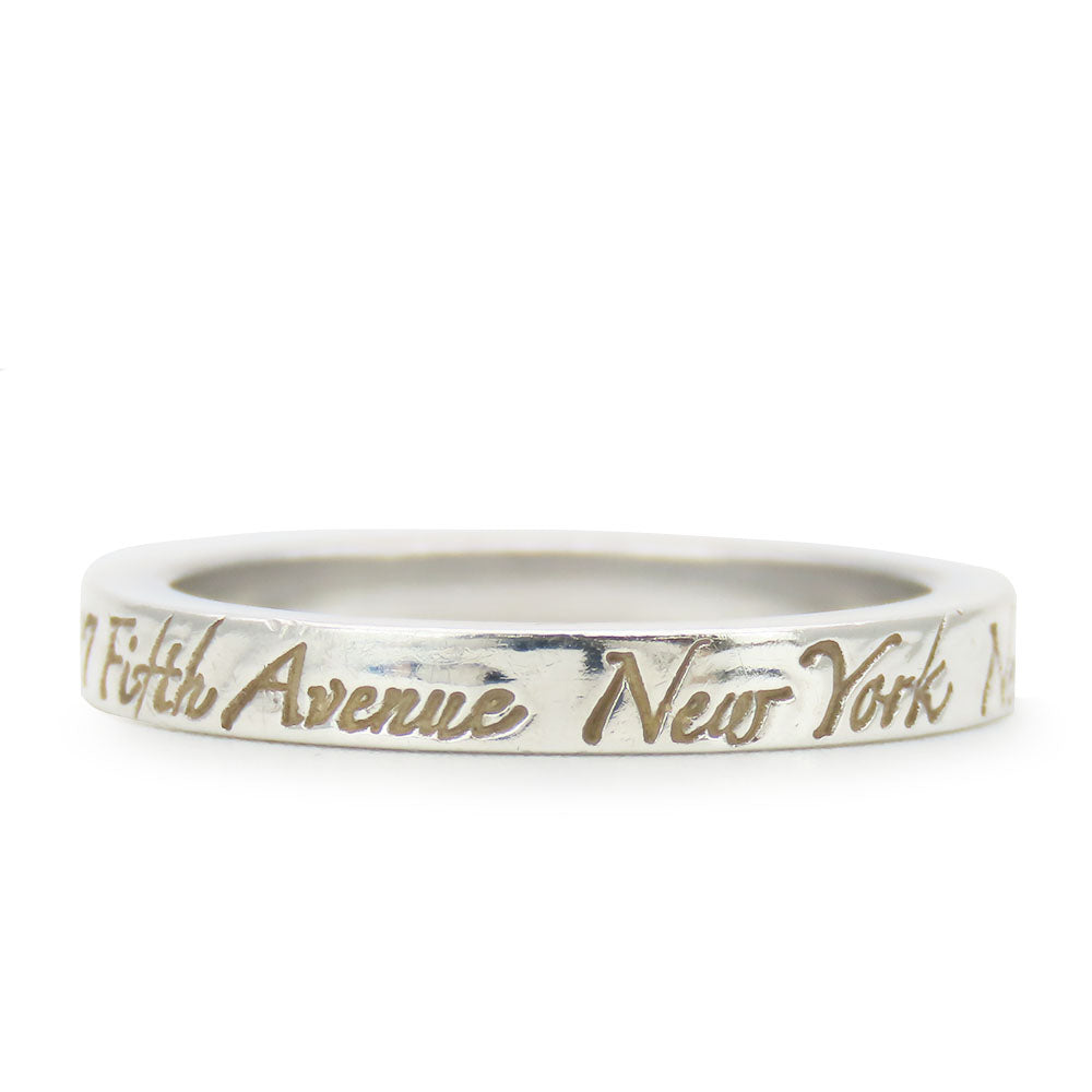 TIFFANY&Co. Ring Silver925 Silver New York Notes narrowing Women Used Authentic