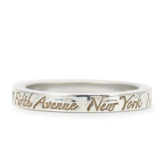 TIFFANY&Co. Ring Silver925 Silver New York Notes narrowing Women Used Authentic