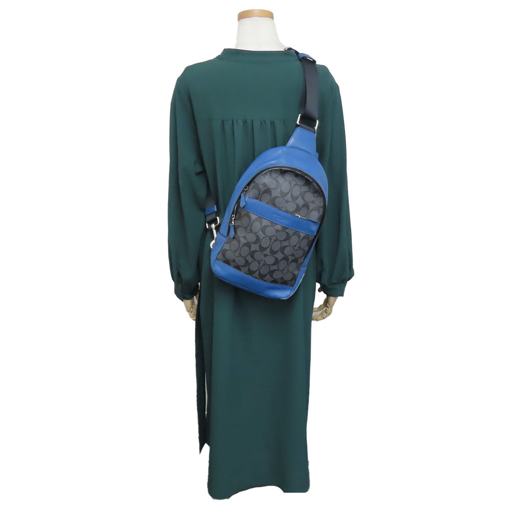 COACH Shoulder Bag F72043 Leather, PVC black Signature mens Used Authentic