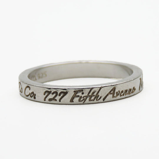 TIFFANY&Co. Ring Silver925 Silver New York Notes Narrow