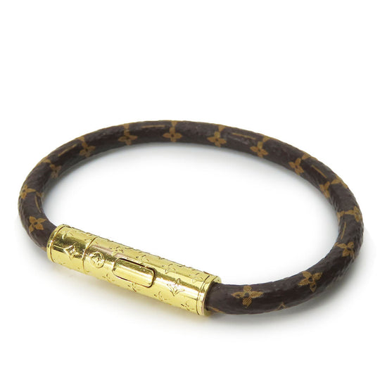 LOUIS VUITTON bracelet M8274F Monogram, Metal Brown Bracelet LV Confidential Women Used Authentic