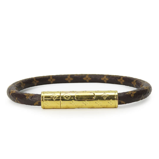 LOUIS VUITTON bracelet M8274F Monogram, Metal Brown Bracelet LV Confidential Women Used Authentic