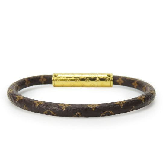 LOUIS VUITTON bracelet M8274F Monogram, Metal Brown Bracelet LV Confidential Women Used Authentic