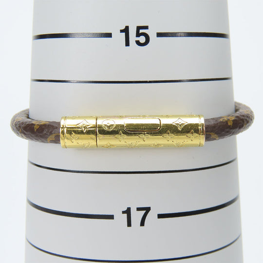 LOUIS VUITTON bracelet M8274F Monogram, Metal Brown Bracelet LV Confidential Women Used Authentic
