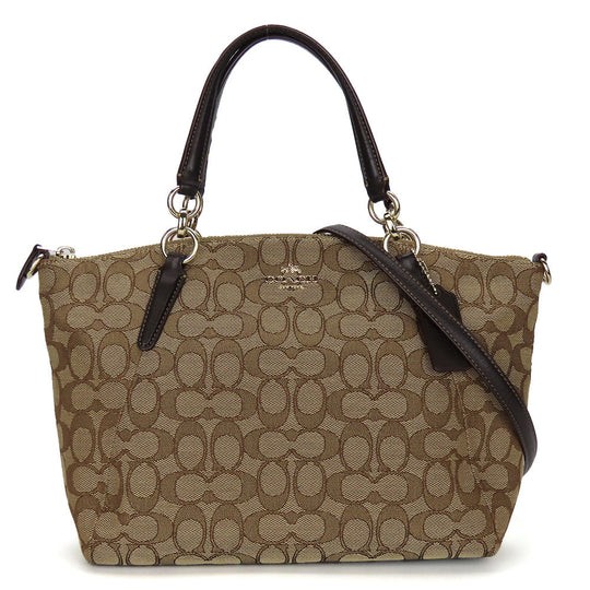 COACH Handbag F36625 Canvas, Leather beige Signature Women Used Authentic