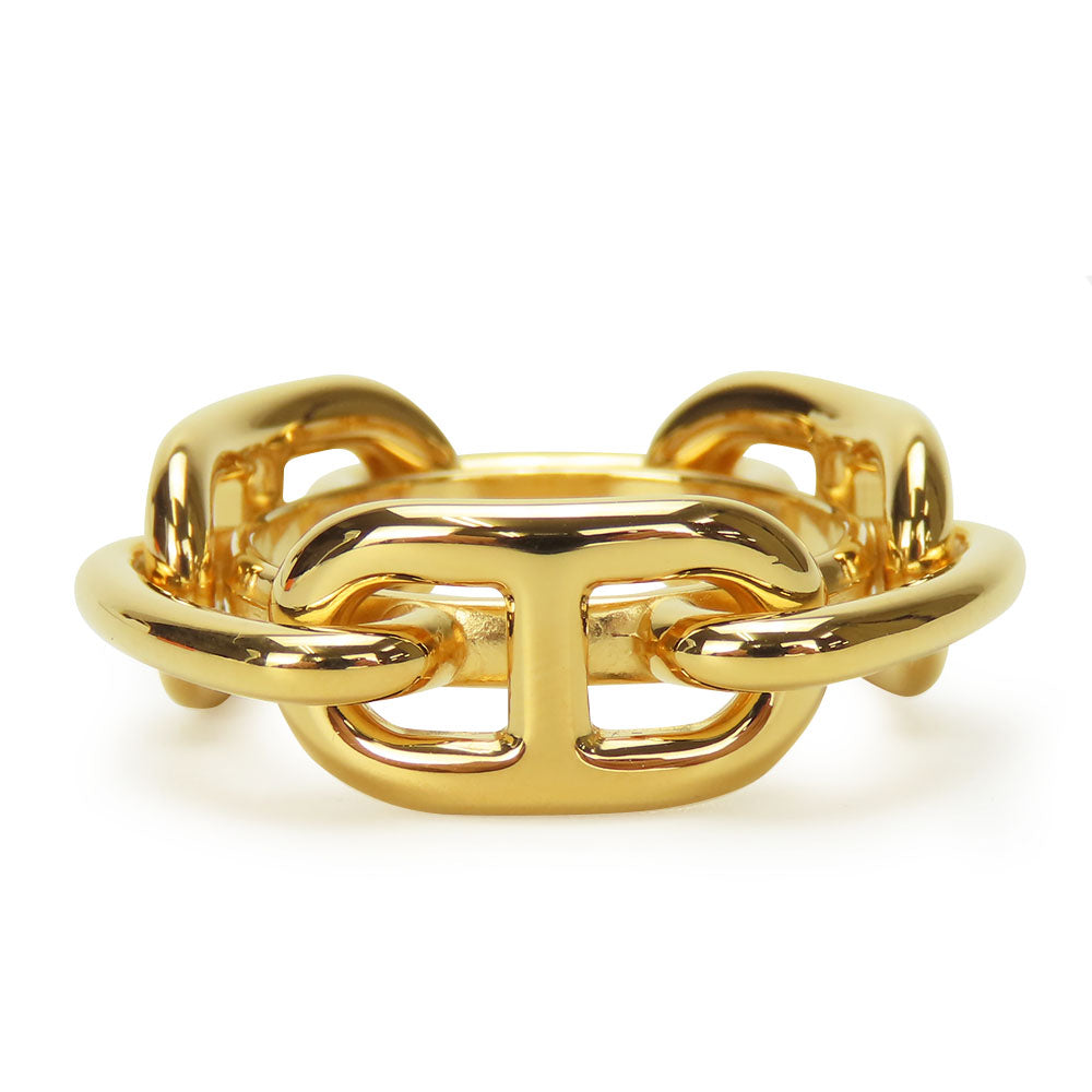 HERMES Scarf ring metal gold Chene Dunkle Women Used Authentic