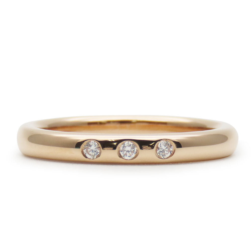 TIFFANY&Co. Ring K18 pink gold, diamond Pink gold Elsa Peretti Stacking bundling Women Used Authentic
