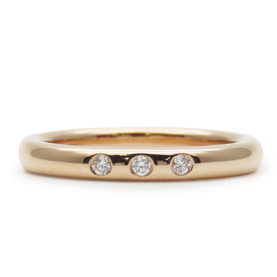 TIFFANY&Co. Ring K18 pink gold, diamond Pink gold Elsa Peretti Stacking bundling Women Used Authentic