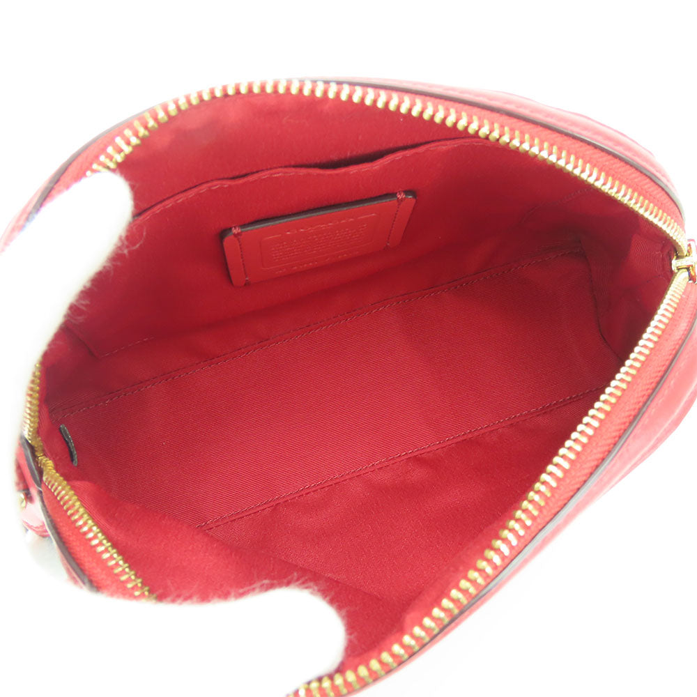 COACH Shoulder Bag F76674 Leather, PVC Red Signature Women Used Authentic
