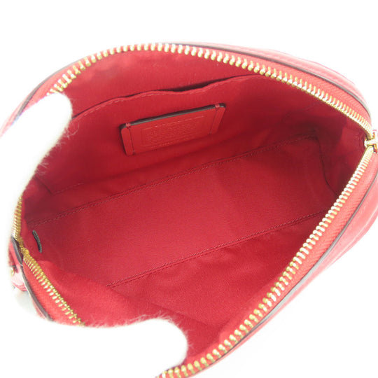 COACH Shoulder Bag F76674 Leather, PVC Red Signature Women Used Authentic