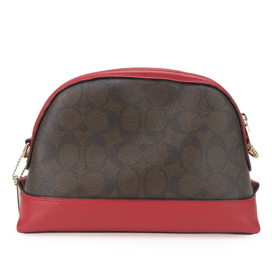 COACH Shoulder Bag F76674 Leather, PVC Red Signature Women Used Authentic