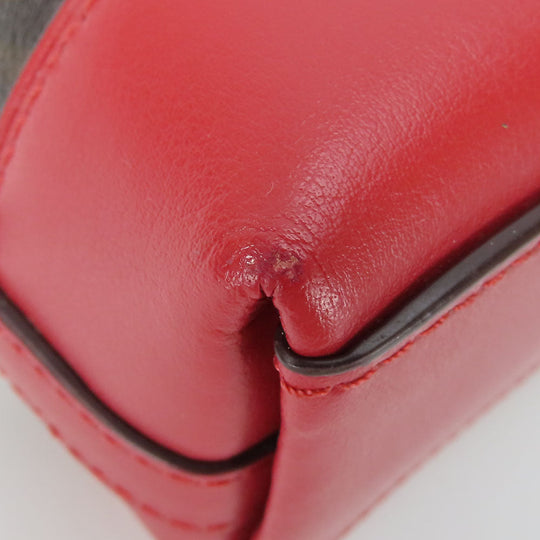 COACH Shoulder Bag F76674 Leather, PVC Red Signature Women Used Authentic