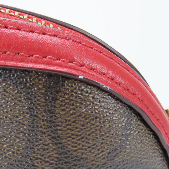 COACH Shoulder Bag F76674 Leather, PVC Red Signature Women Used Authentic