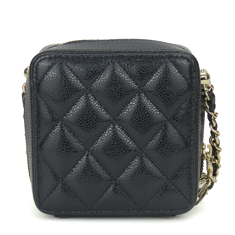 CHANEL Shoulder Bag leather black Women Used Authentic