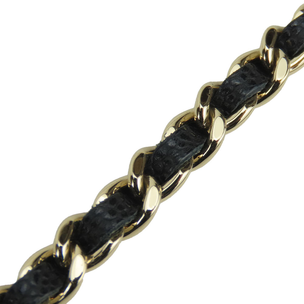 CHANEL Shoulder Bag leather black Women Used Authentic