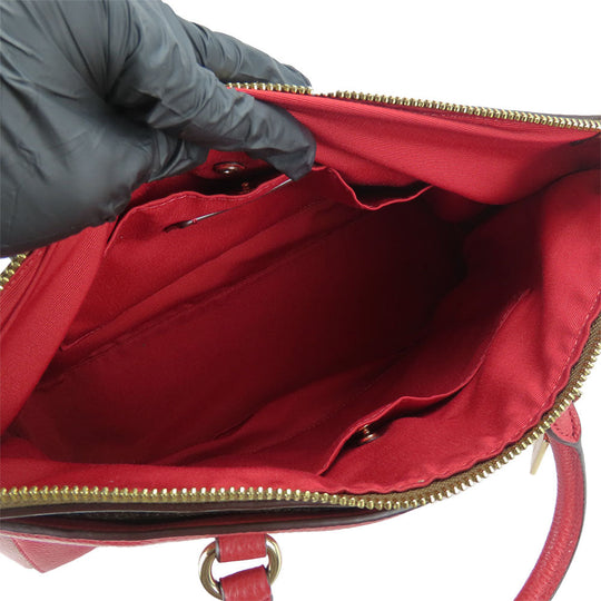 COACH Handbag F84428 leather Red Signature Women Used Authentic