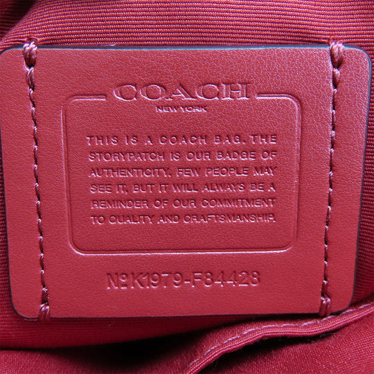 COACH Handbag F84428 leather Red Signature Women Used Authentic