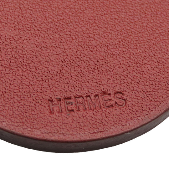 HERMES Bag charm Leather, Silver925 Brown Women Used Authentic