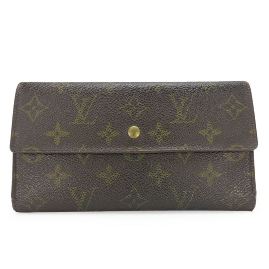 LOUIS VUITTON Long Wallet Purse M61217 Monogram Brown Portofeuil International Women Used Authentic