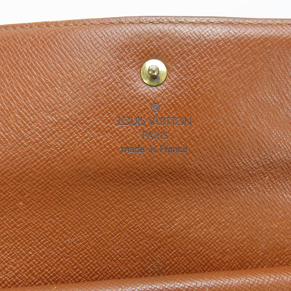 LOUIS VUITTON Long Wallet Purse M61217 Monogram Brown Portofeuil International Women Used Authentic
