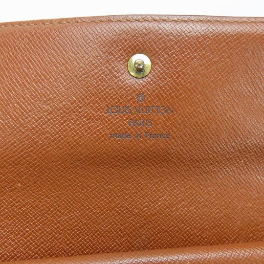 LOUIS VUITTON Long Wallet Purse M61217 Monogram Brown Portofeuil International Women Used Authentic
