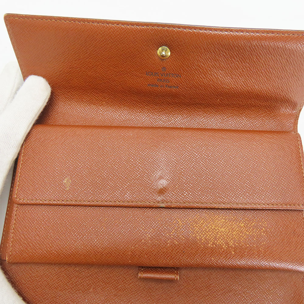 LOUIS VUITTON Long Wallet Purse M61217 Monogram Brown Portofeuil International Women Used Authentic