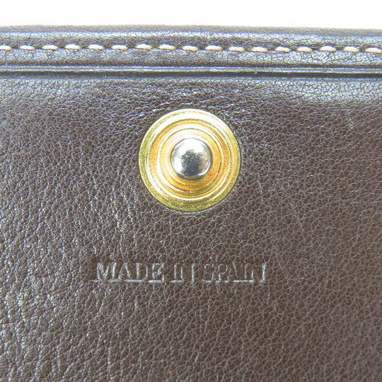 LOEWE Tri-fold wallet Suede, Leather khaki Women Used Authentic