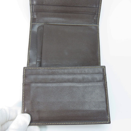 LOEWE Tri-fold wallet Suede, Leather khaki Women Used Authentic