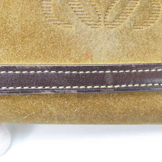 LOEWE Tri-fold wallet Suede, Leather khaki Women Used Authentic