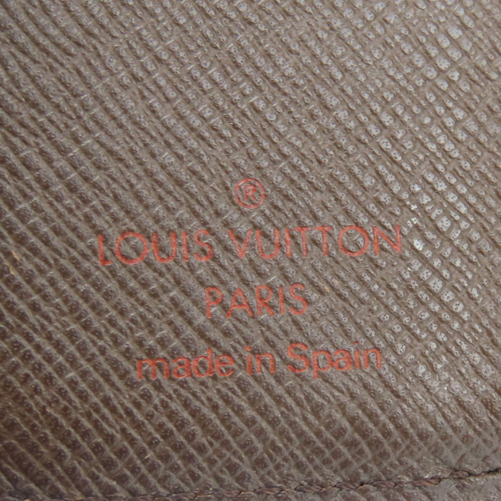 LOUIS VUITTON Bifold Wallet N61668 Damier Brown Compact zip Women Used Authentic