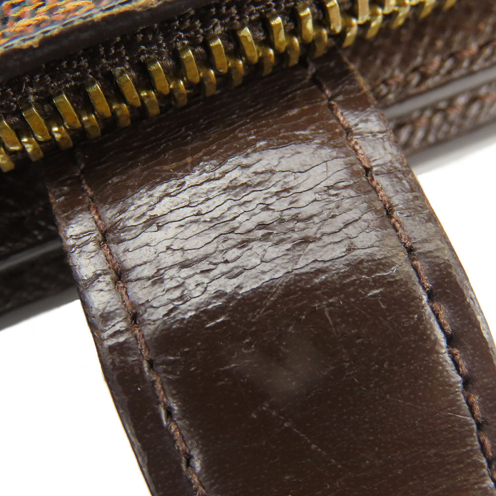 LOUIS VUITTON Bifold Wallet N61668 Damier Brown Compact zip Women Used Authentic