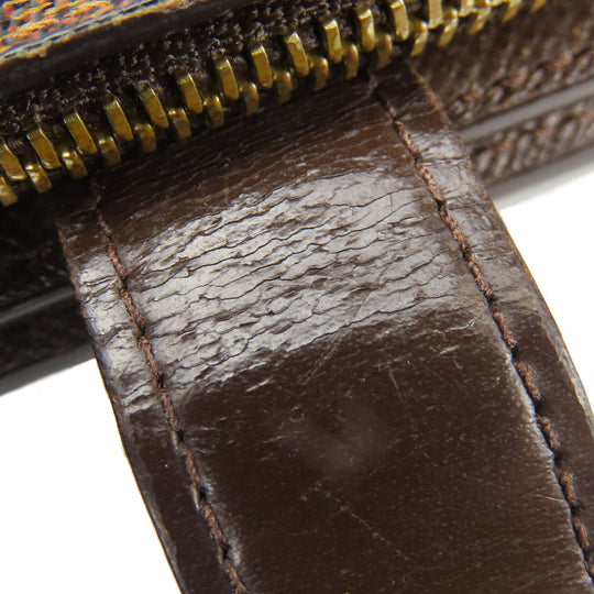 LOUIS VUITTON Bifold Wallet N61668 Damier Brown Compact zip Women Used Authentic