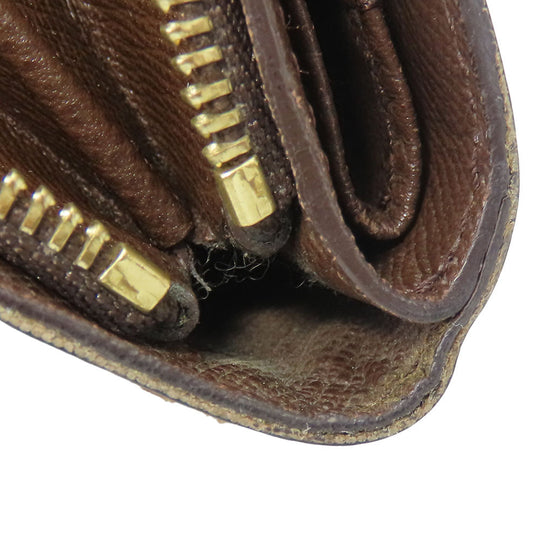 LOUIS VUITTON Bifold Wallet N61668 Damier Brown Compact zip Women Used Authentic