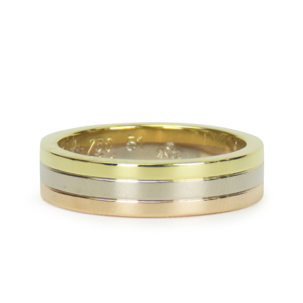 CARTIER Ring K18 Yellow Gold, K18 Pink Gold, K18WG Three color Vendome Trinity Women Used Authentic