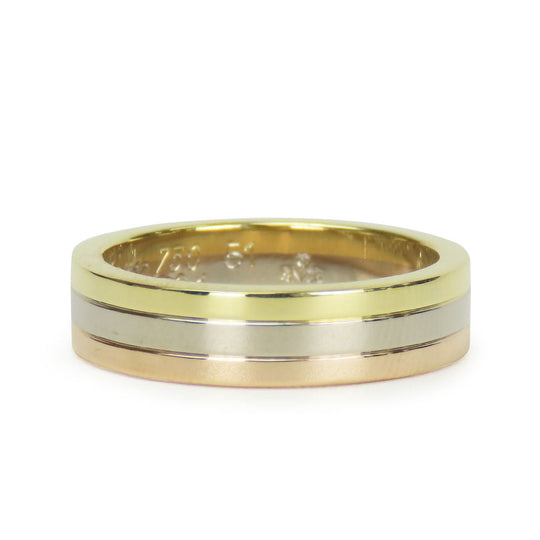 CARTIER Ring K18 Yellow Gold, K18 Pink Gold, K18WG Three color Vendome Trinity Women Used Authentic