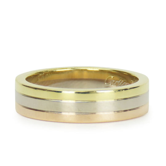 CARTIER Ring K18 Yellow Gold, K18 Pink Gold, K18WG Three color Vendome Trinity Women Used Authentic