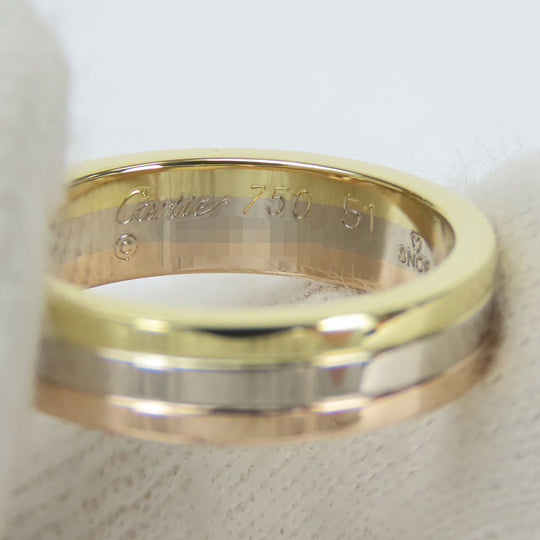 CARTIER Ring K18 Yellow Gold, K18 Pink Gold, K18WG Three color Vendome Trinity Women Used Authentic