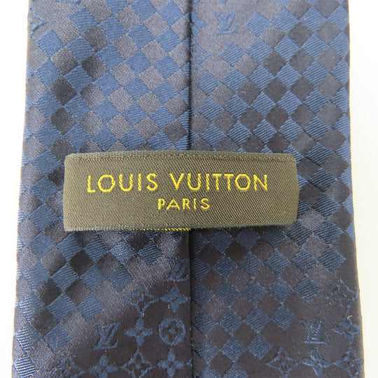 LOUIS VUITTON tie silk Navy mens Used Authentic