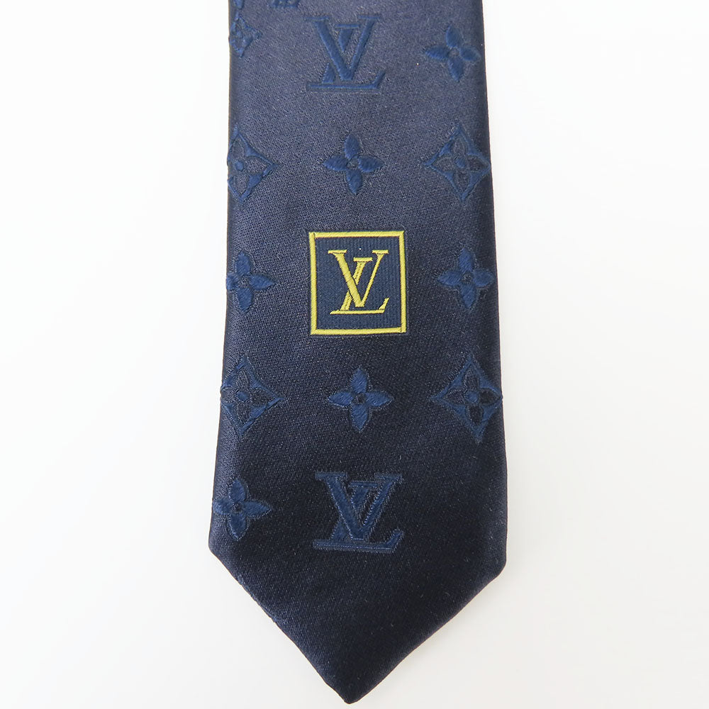 LOUIS VUITTON tie silk Navy mens Used Authentic