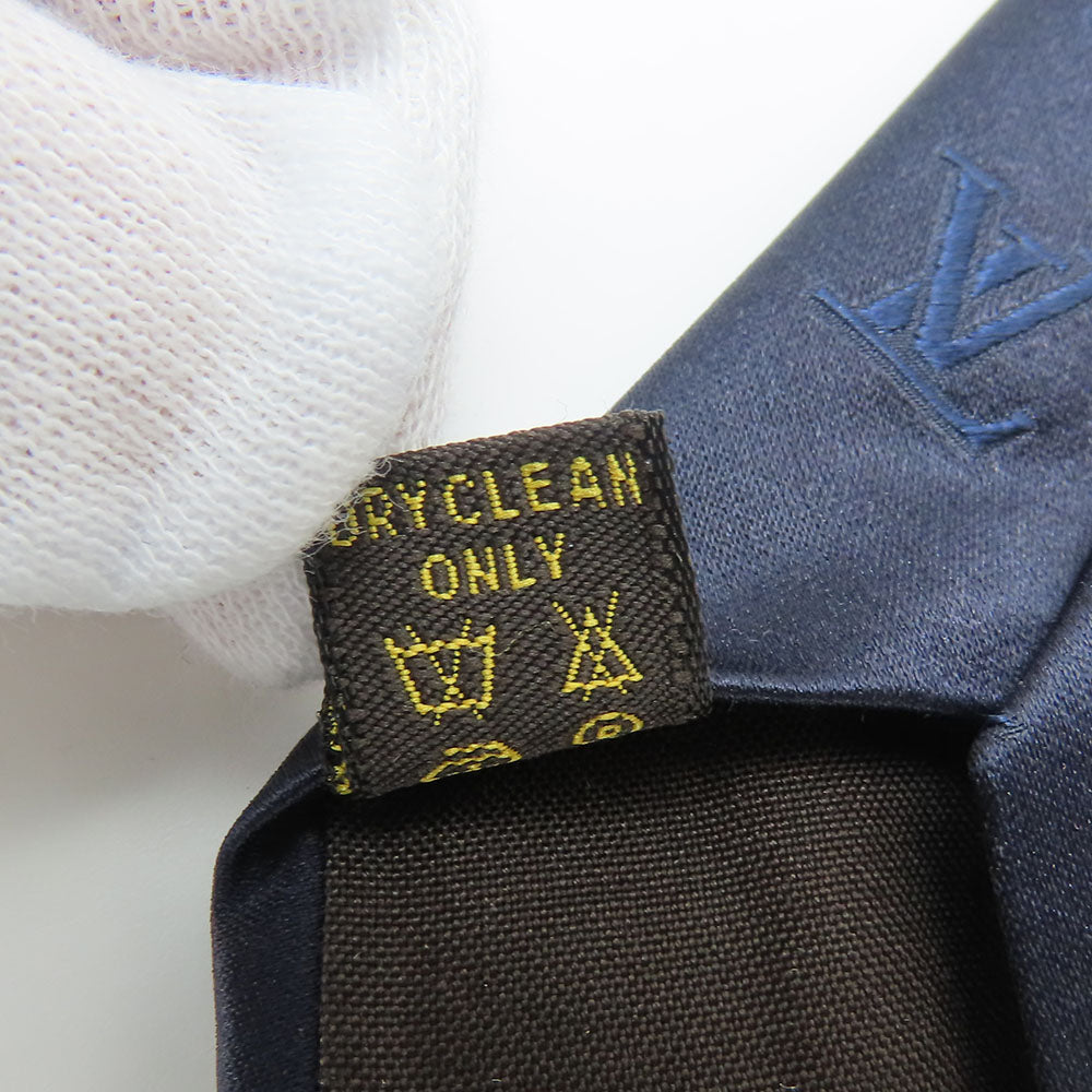 LOUIS VUITTON tie silk Navy mens Used Authentic