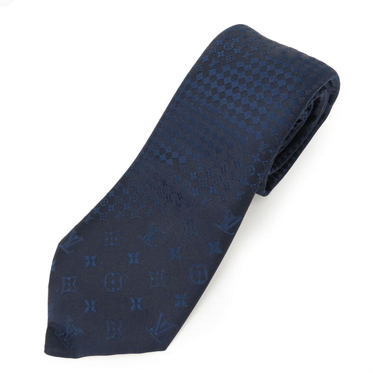 LOUIS VUITTON tie silk Navy mens Used Authentic