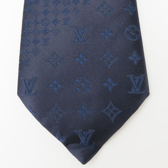 LOUIS VUITTON tie silk Navy mens Used Authentic
