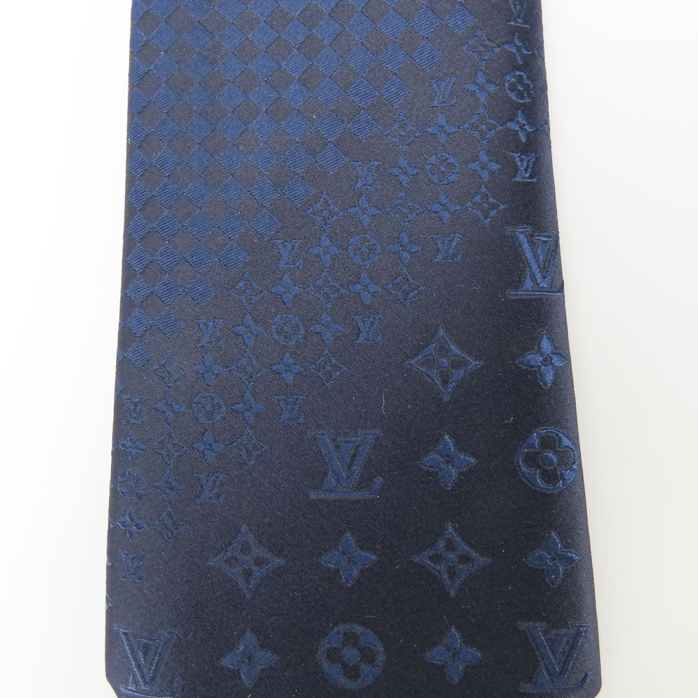 LOUIS VUITTON tie silk Navy mens Used Authentic