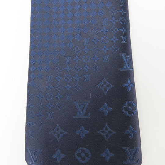 LOUIS VUITTON tie silk Navy mens Used Authentic