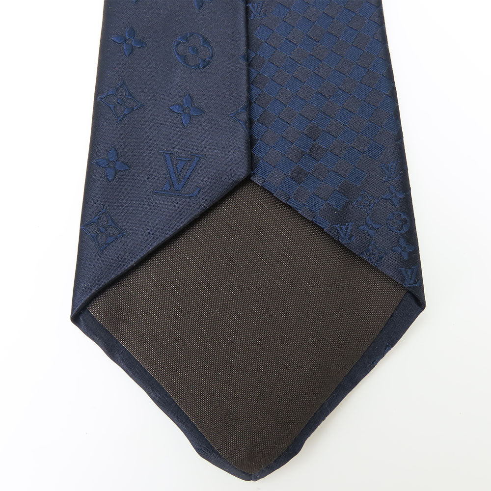 LOUIS VUITTON tie silk Navy mens Used Authentic